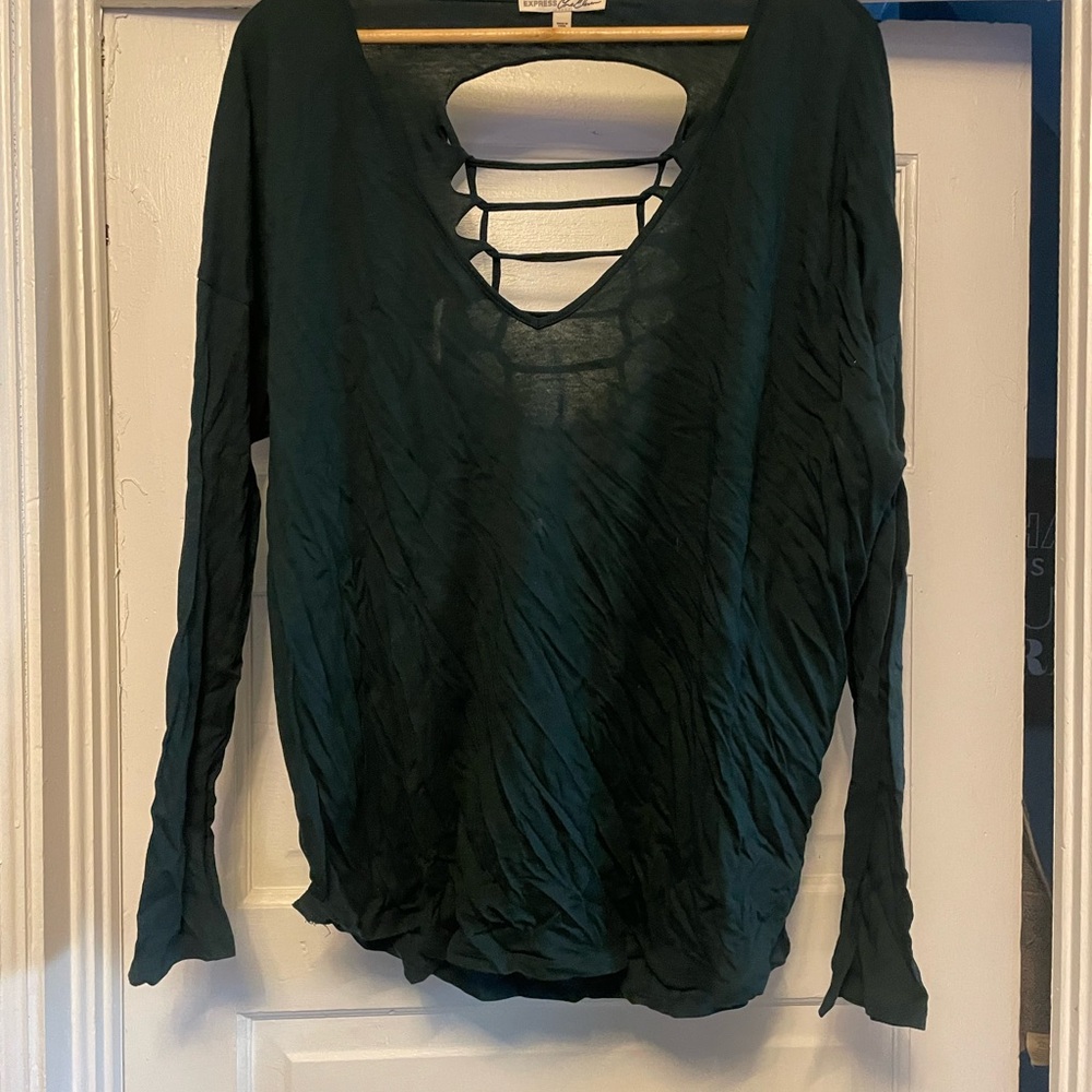 Dark Green Long Sleeve Women's Top